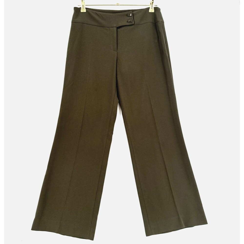 Bleu Blanc Rouge Pants Women 40 Green Wide Leg Dress Trousers Made in France
